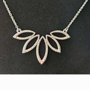 Touchstone Crystal Silver Leaf Necklace